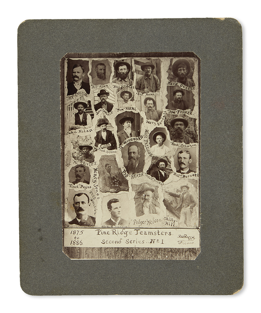 (CALIFORNIA.) Riggs, Roderick W. Group of 10 composite photographs of Pine Ridge Teamsters.
